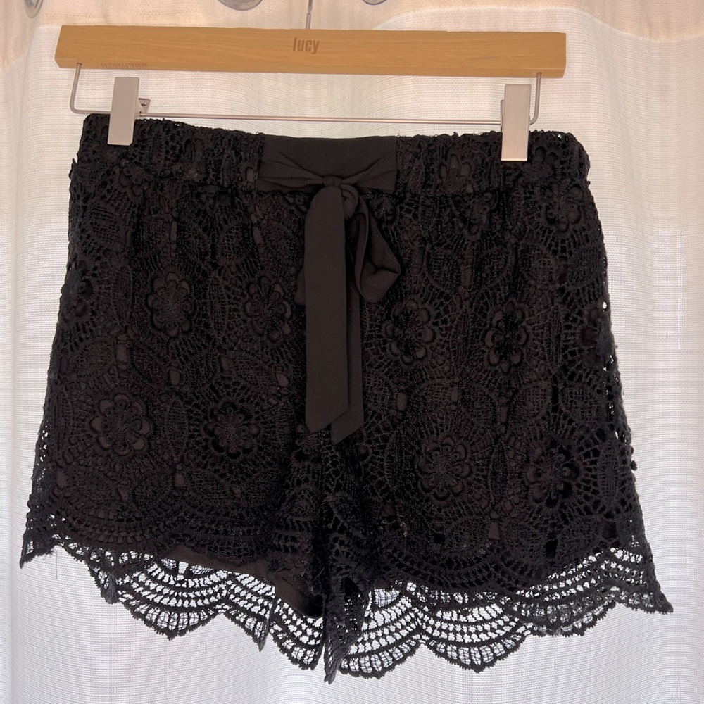 Black Crochet Shorts